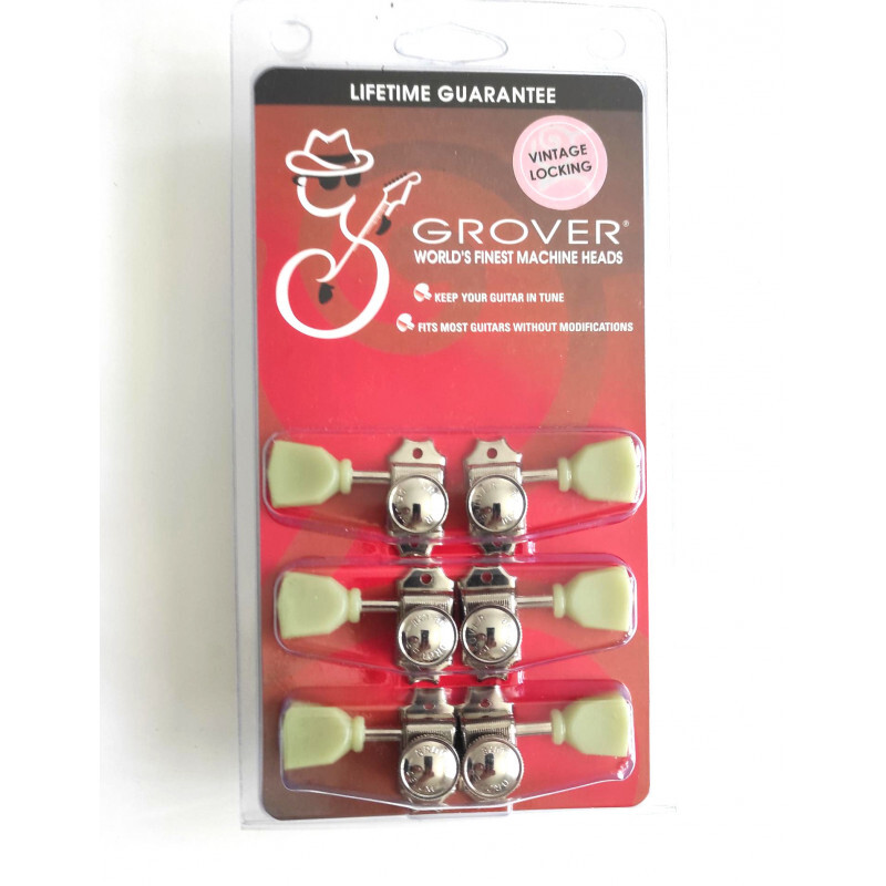 6 Meccanici Vintage Grover 533GK 3x3 Locking Pearl Nichel ( Press)