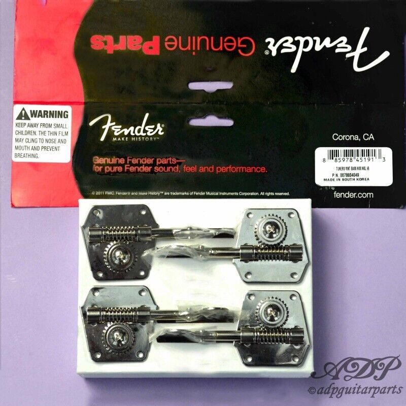 4 Meccaniche Reversewind Vintage Nichel Fender per Basso 007-8834-049