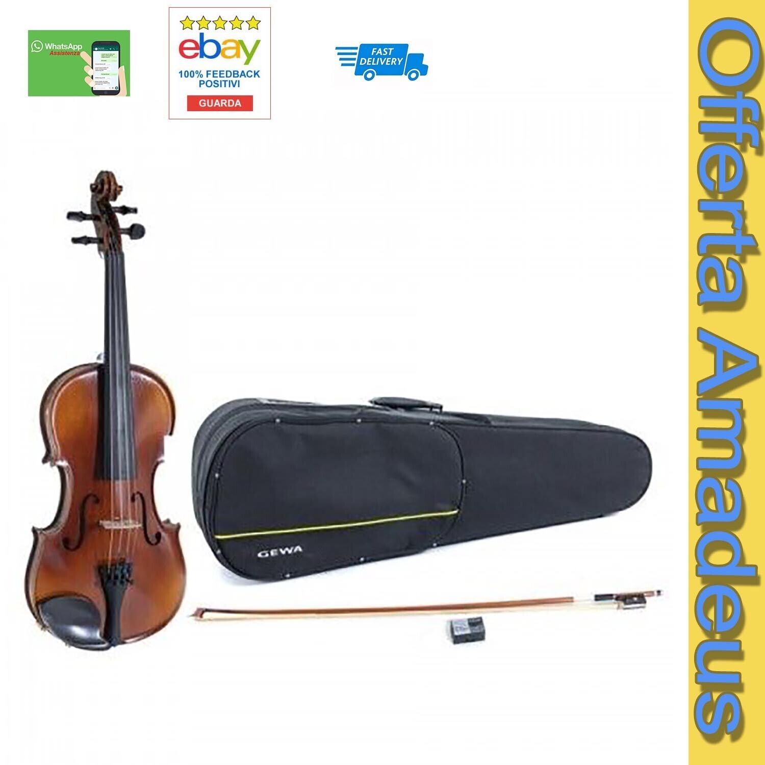 Violino 4/4 Scuola GEWA Allegro Revisionato arco borsa Pece Corde Thomastik