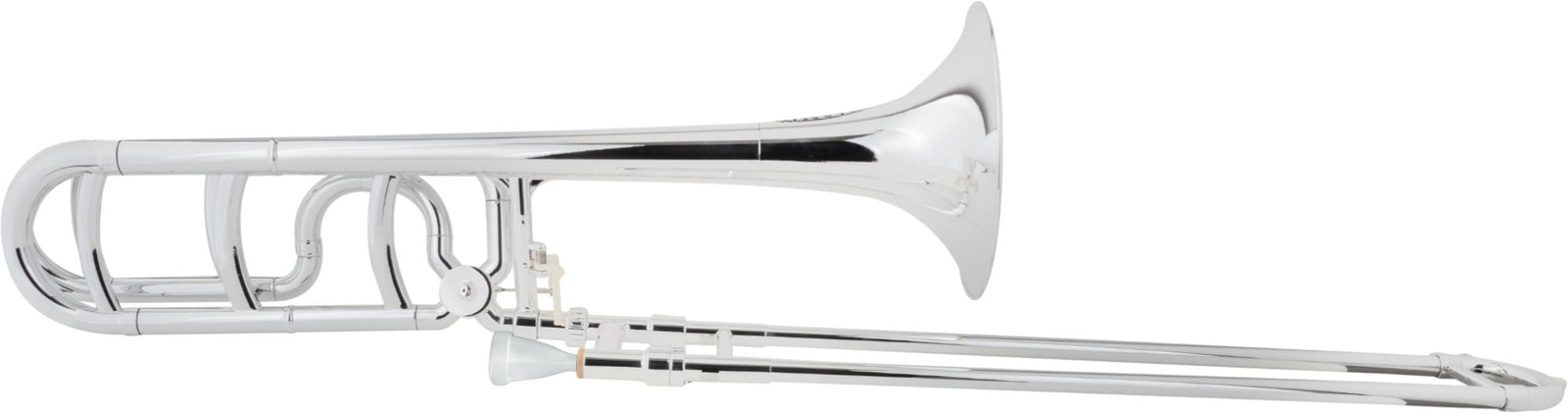 Trombone Argento in Plastica Tenore Quart Valvola Bb/F Set con Bocchino e Borsa