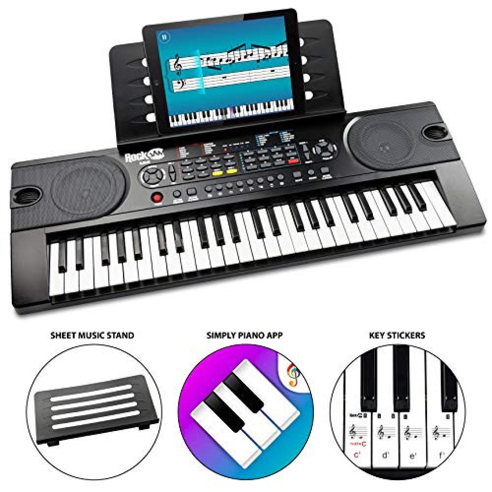 (TG. 49 tasti tastiera piano) RockJam 49 Piano Keyboard Key con foglio di musica