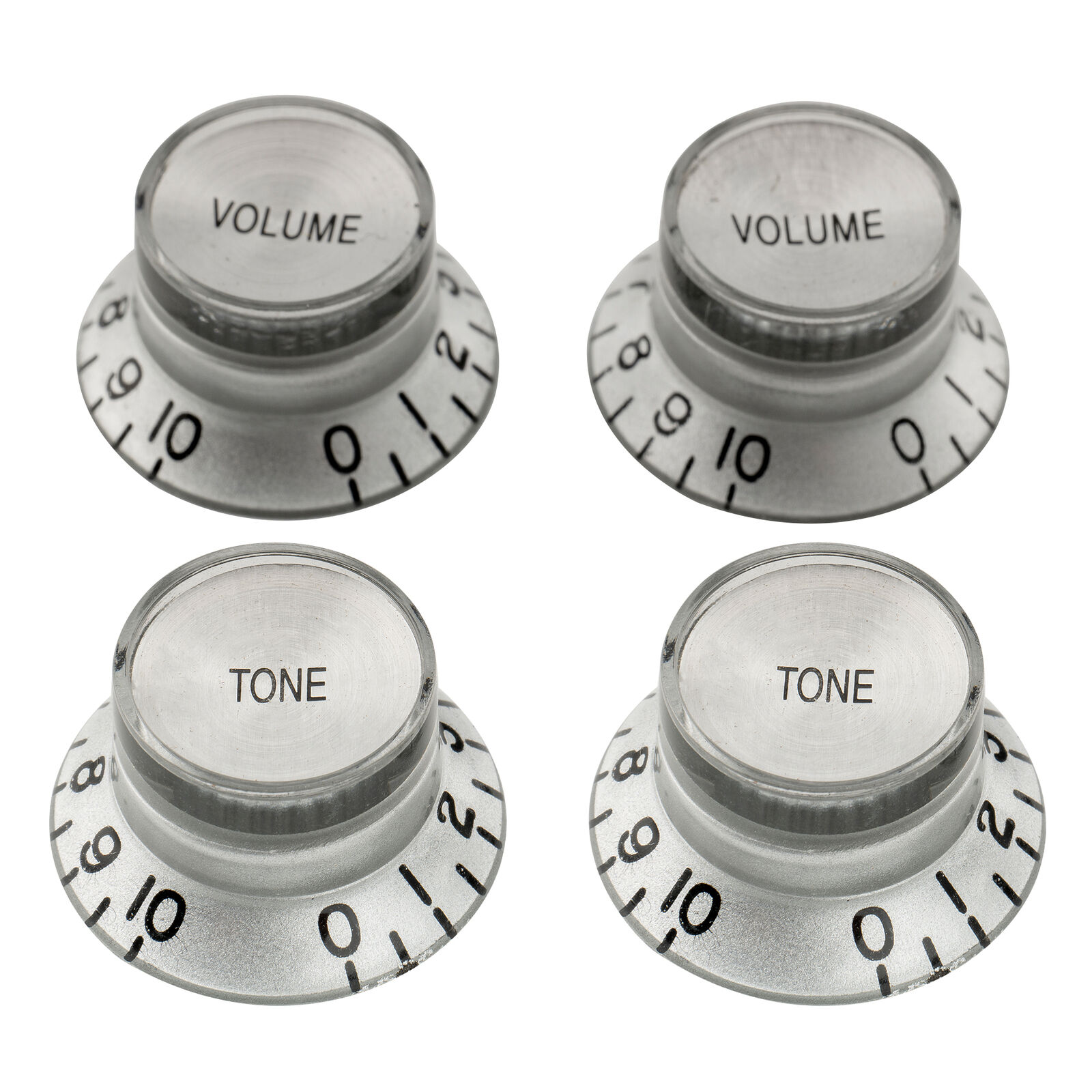 Musiclily Pro Silver Metric Guitar 2 Volume 2 Tone Knob For Epiphone Les Paul SG