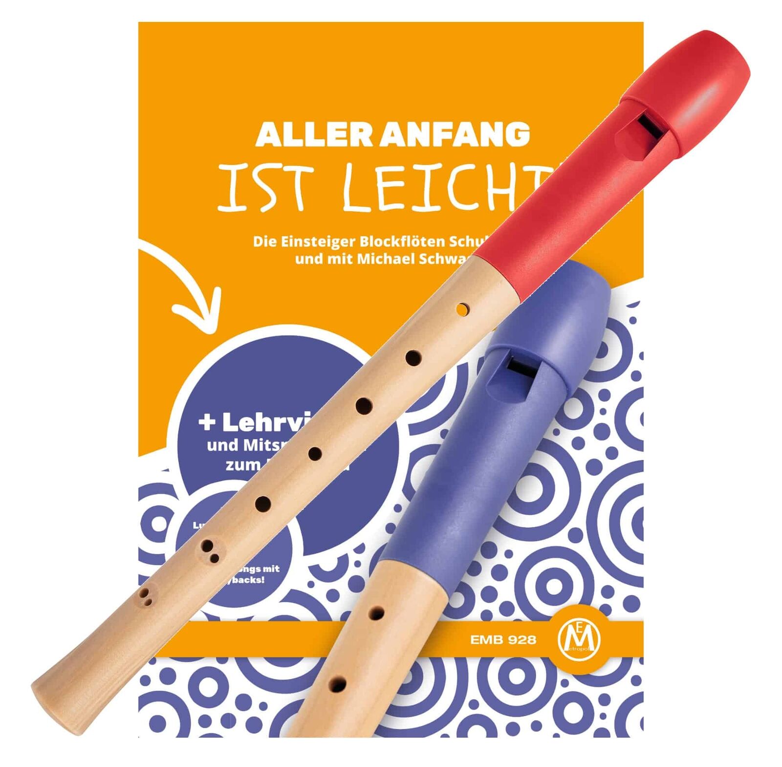 Flauta Dolce Soprano in Do Corpo Legno Acero Scuola Diteggiatura Barocca Rosso