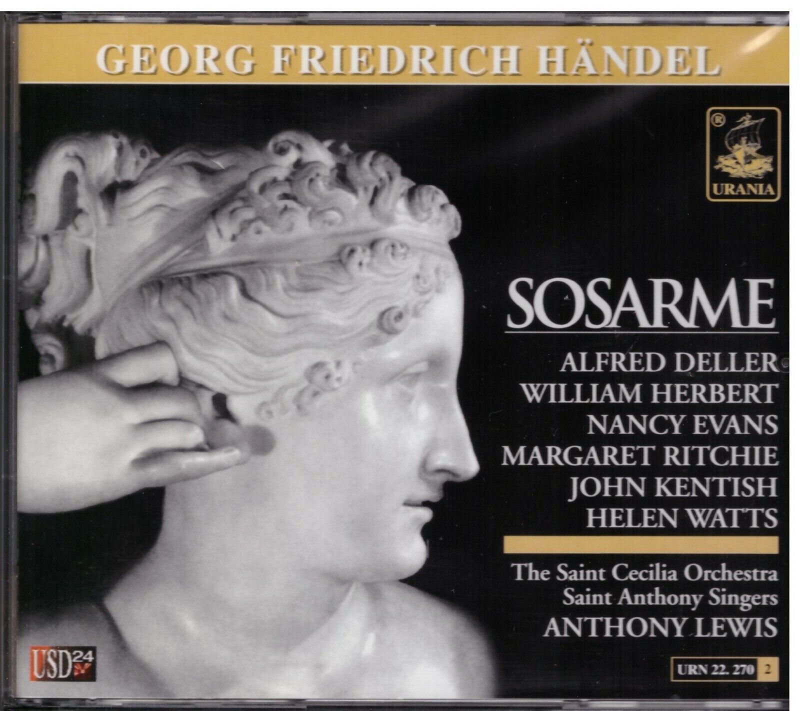 Handel: Sosarme / Anthony Lewis, Alfred Deller, William Herbert, Nancy Evans CD