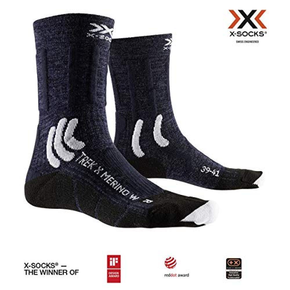 (TG. 36) X-Socks Trek X Merino, Calzini da Escursionismo Donna, Midnight Blue/Ar