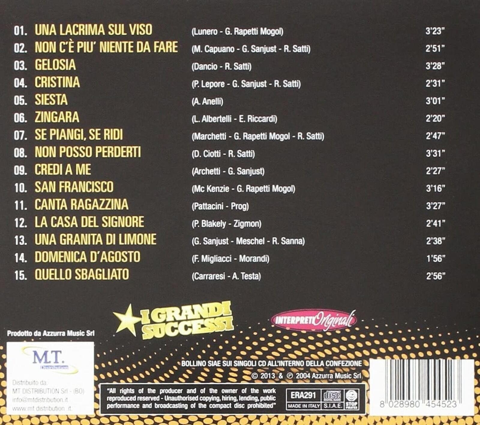 Una Lacrima Sul Viso - CD