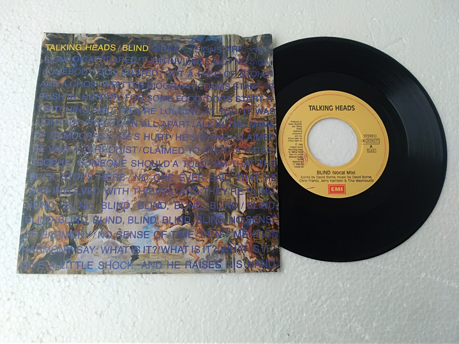 TALKING HEADS " BLIND " 45 RPM 1988 EMI SERVICE (ES) ITALY