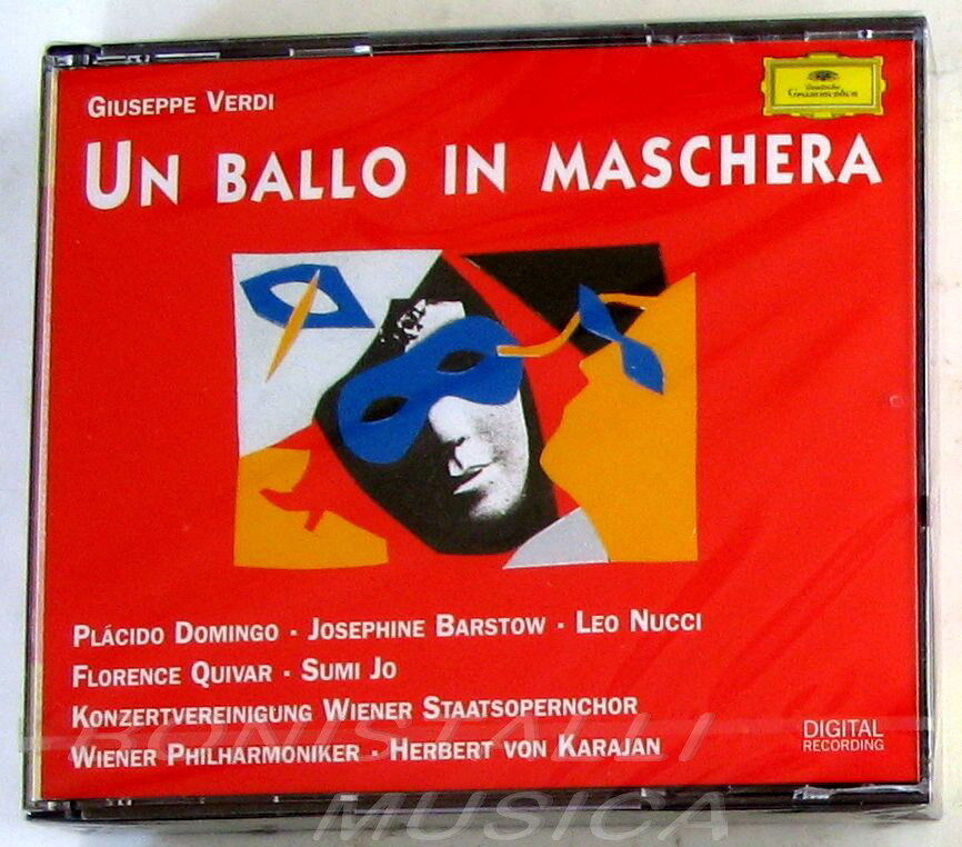 UN BALLO IN MASCHERA - DOMINGO, BARSTOW, NUCCI - VON KARAJAN - 2 CD Sigillato