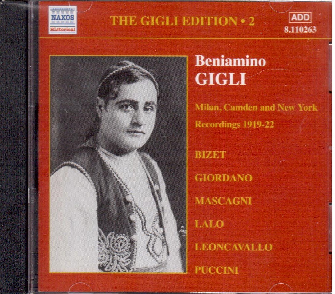 Beniamino Gigli: The Gigli Edition 2 - Milan, Camden And New York Recordings  CD