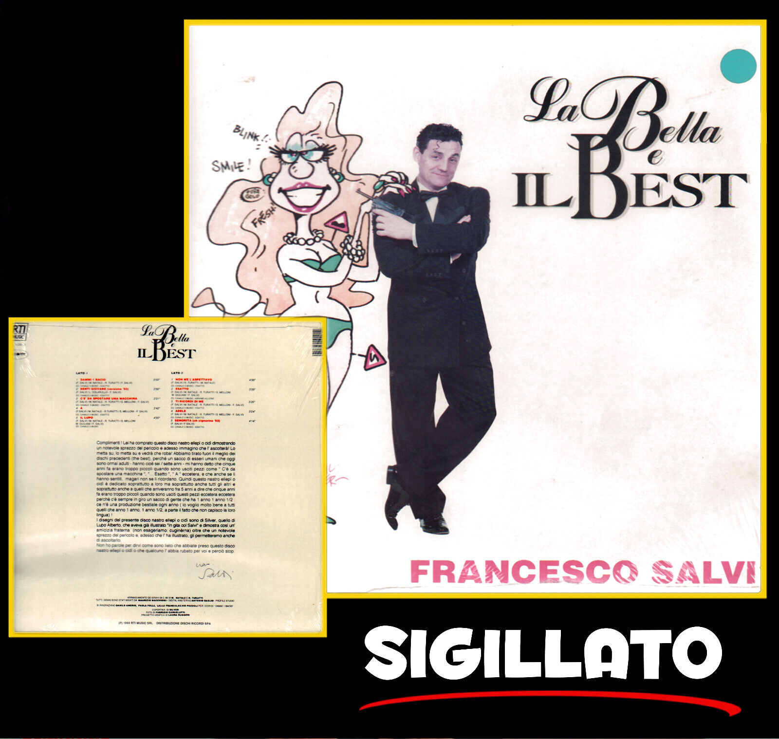 FRANCESCO SALVI " LA BELLA E IL BEST " LP SIGILLATO  1993 RTI