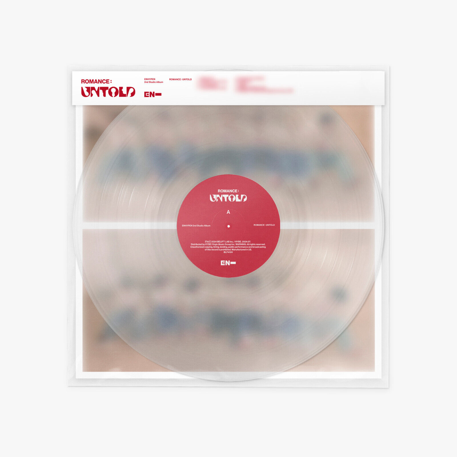 Enhypen Romance: Untold Vinile Lp Trasparente Limited Edt. Nuovo e Sigillato