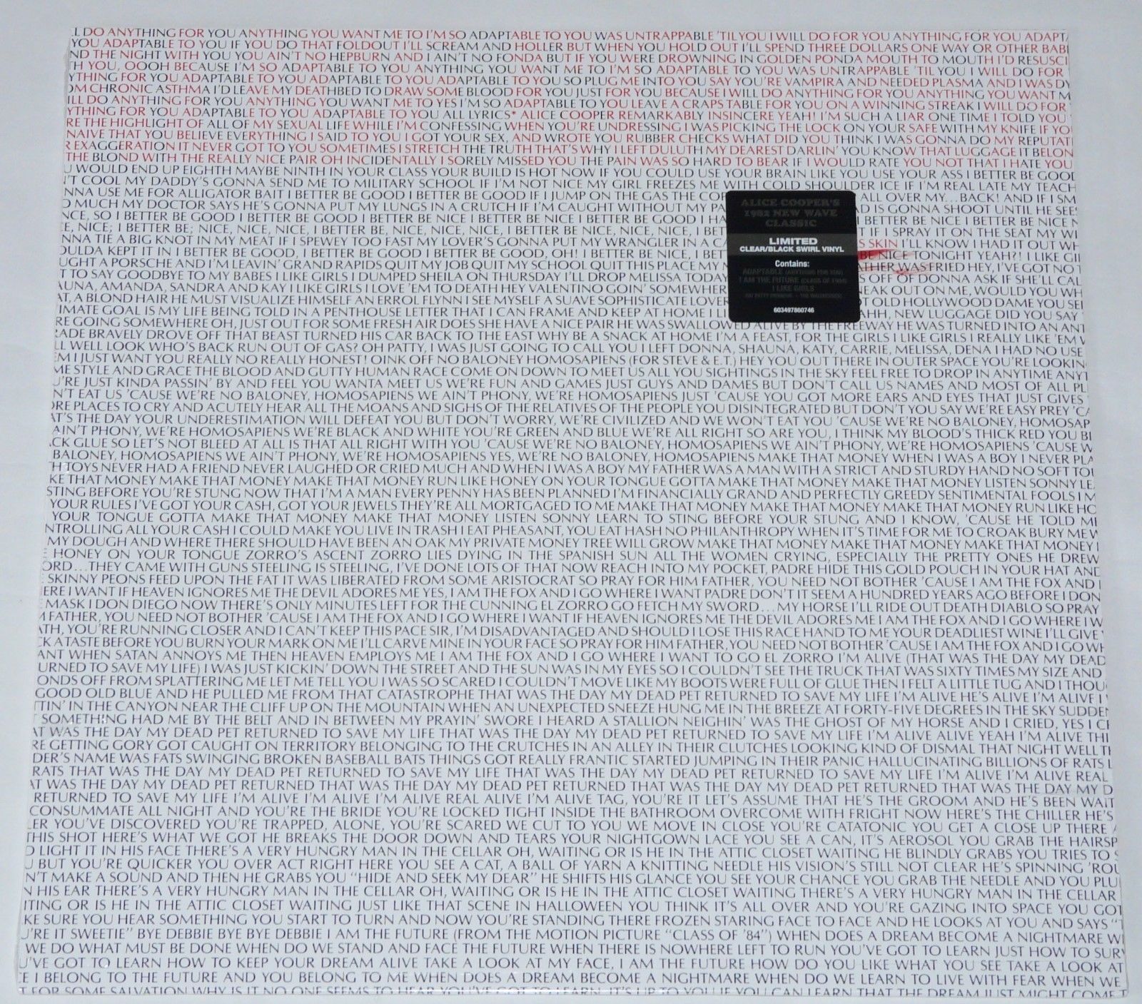 COOPER ALICE ZIPPER CATCHES SKIN VINILE LP COLORATO NUOVO SIGILLATO