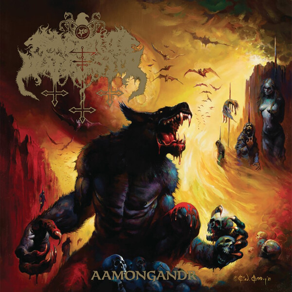 Vinile Satanic Warmaster - Aamongandr (Yellow/Red Swirl Vinyl)