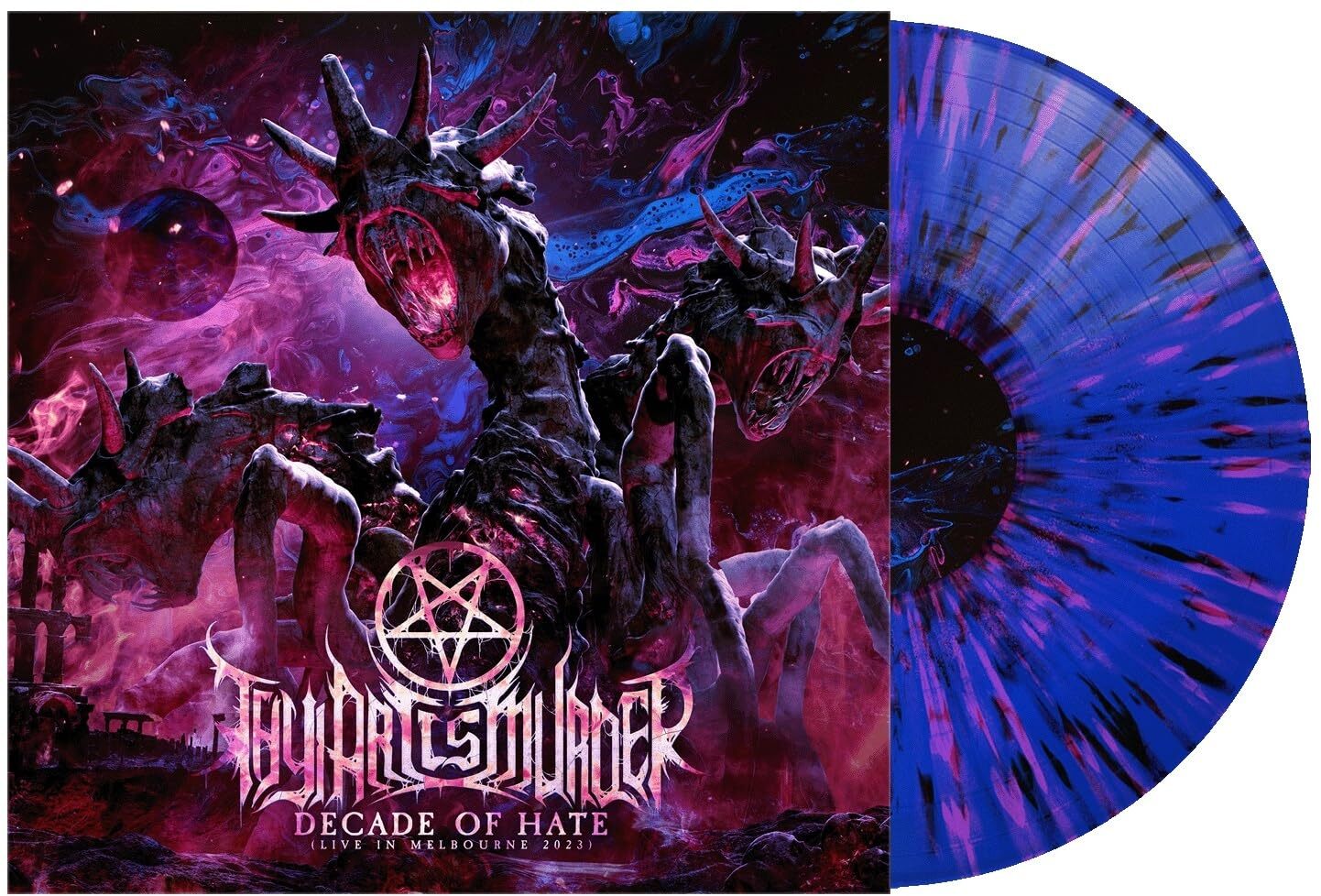 Thy Art Is Murd Decade of Hate Live in Melbourne 2023 Blue W/ Black P (Vinyl LP)