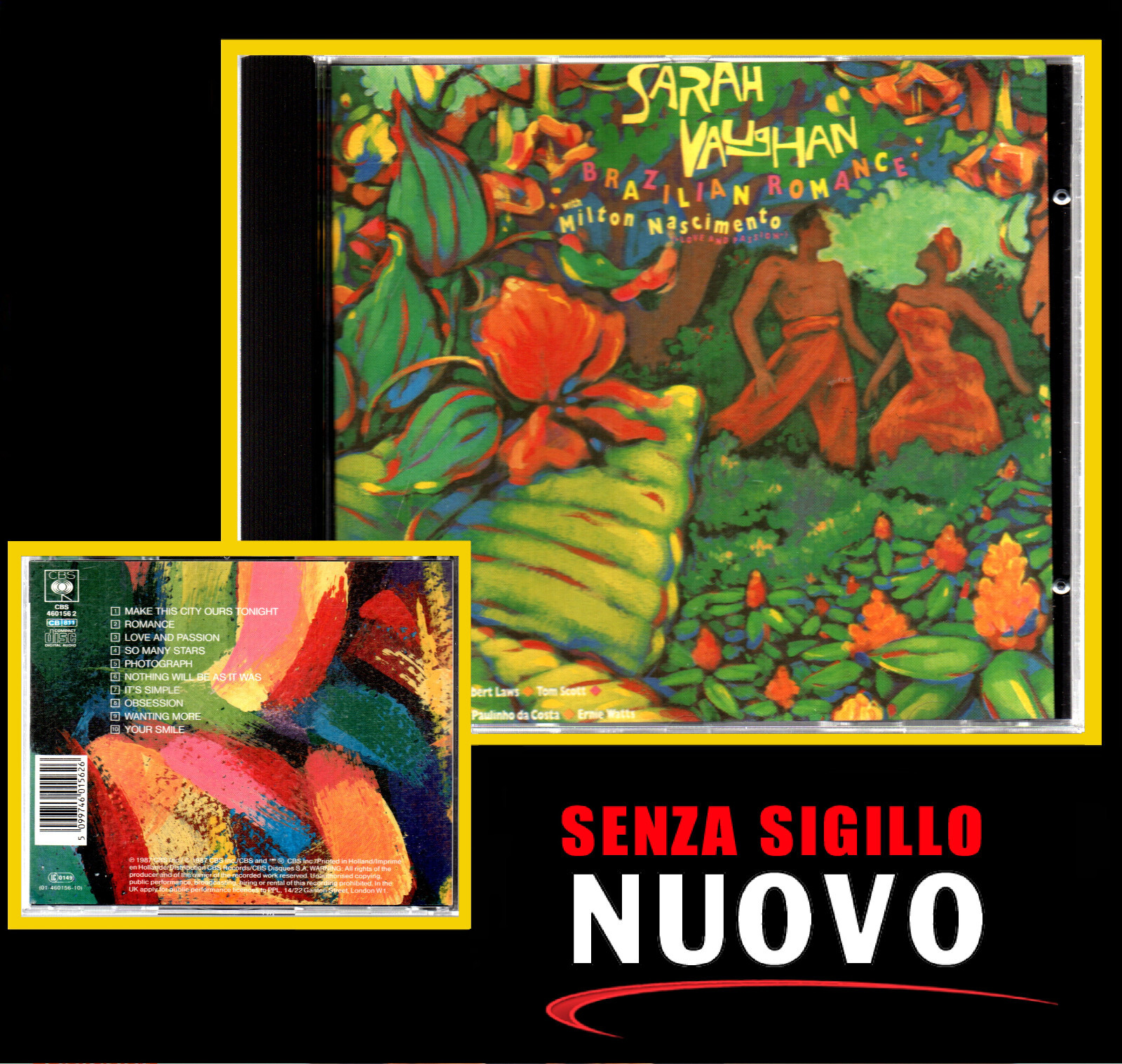 SARAH VAUGHAN - MILTON NASCIMENTO " BRAZILIAN ROMANCE " CD NUOVO  CBS 1987
