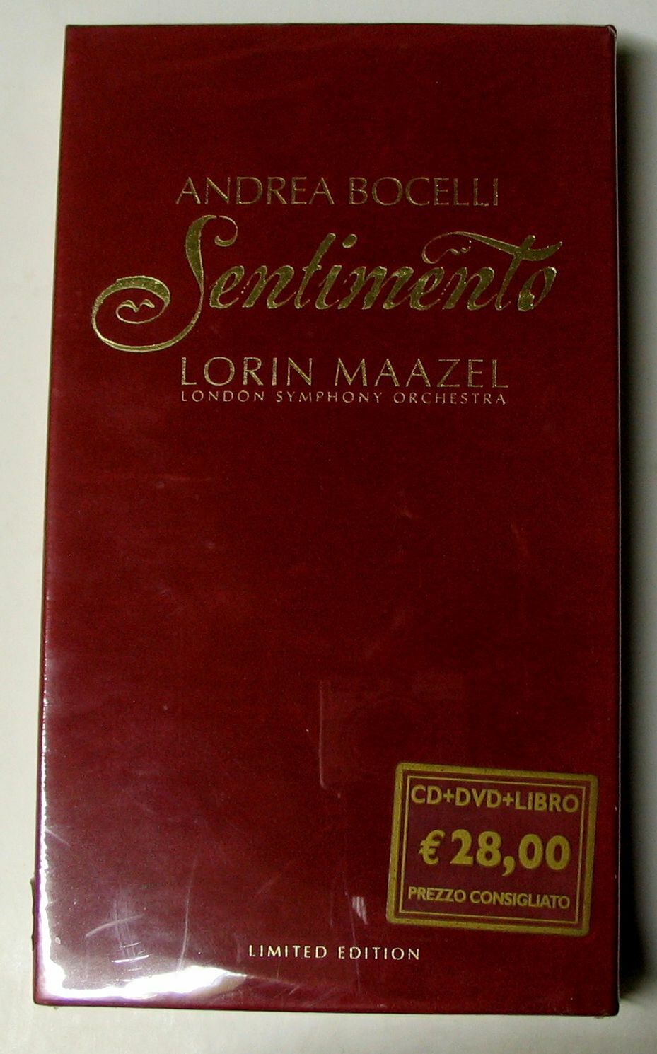 Andrea Bocelli SENTIMENTO Lorin Maazel -Limited Edition CD + DVD + Libro SEALED