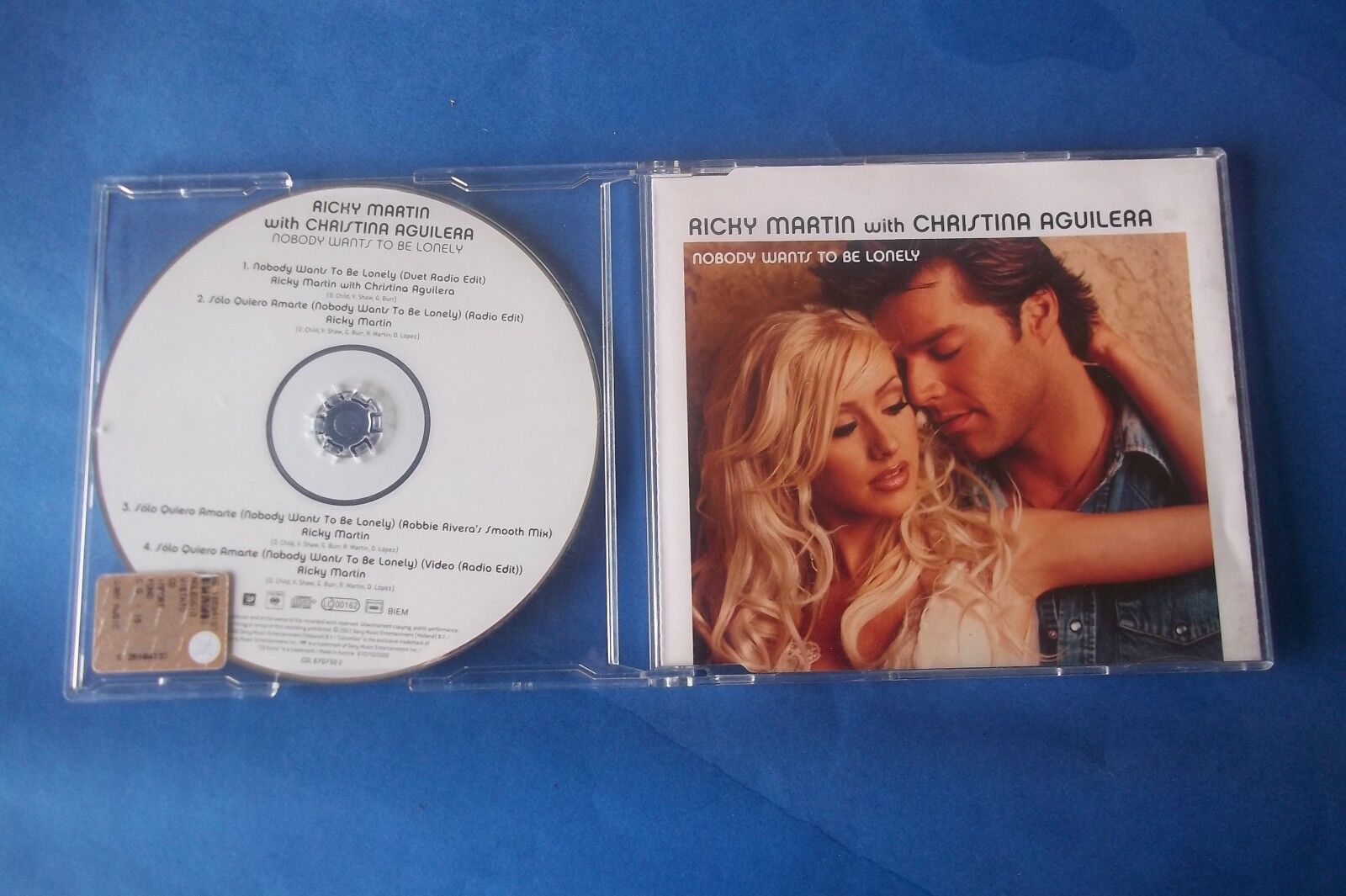 RICKY MARTIN WITH CHRISTINA AGUILERA "Nobody Wants To Be Lonely" CDs NUOVO