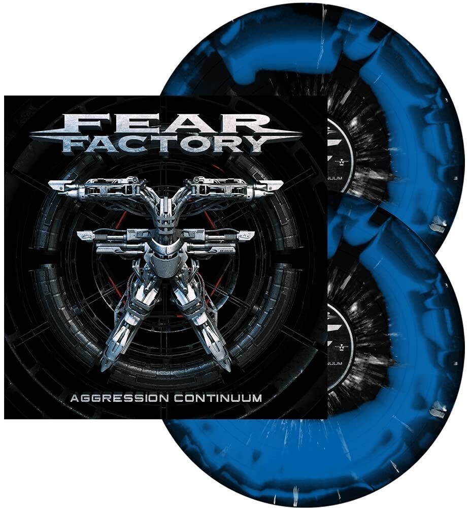 Fear Factory Aggression Continuum Black Blue w/ White Splatter (Vinyl LP)