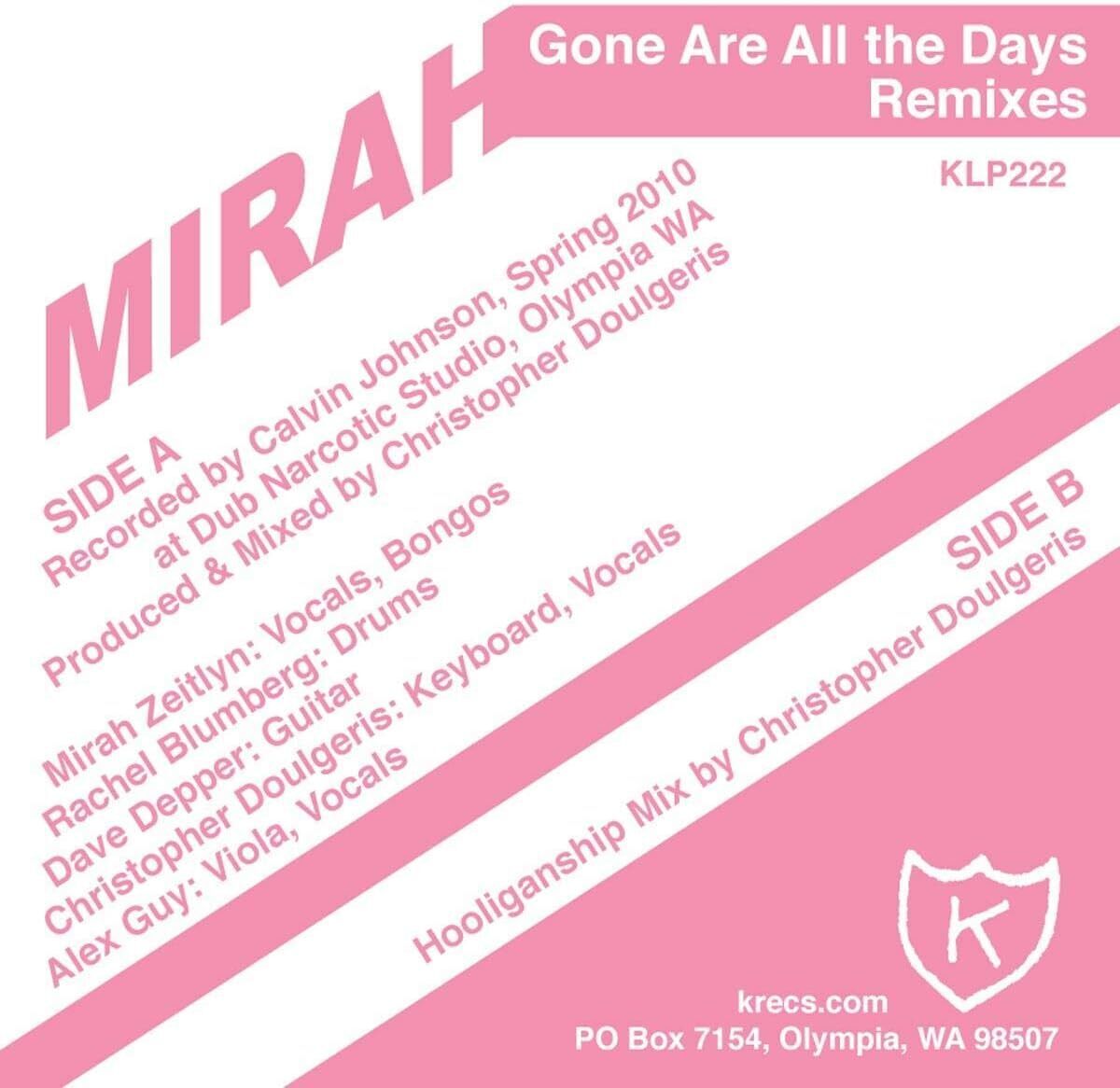 Mirah Gone All the Days (Vinyl LP) 12" Album