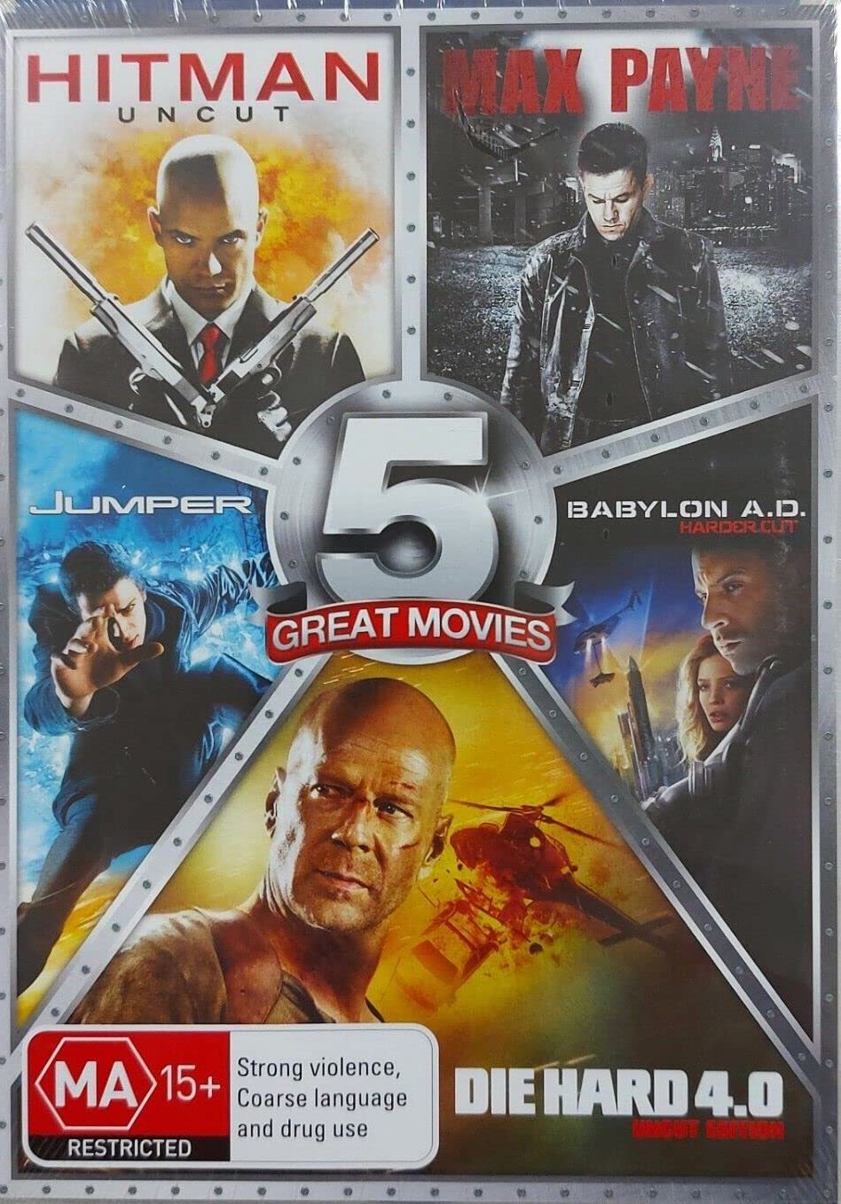 Movie 5P: Action #2 - Die Hard 4.0, Jumper, Max Payne, Hitman Uncut, Babylo (CD)