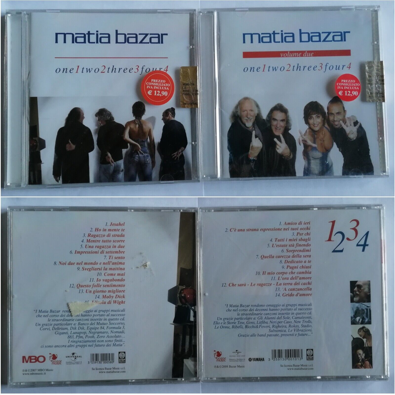 MATIA BAZAR - ONE TWO THREE FOUR VOL.1 E 2 - DOPPIO CD NUOVI SIGILLATI - F.C.