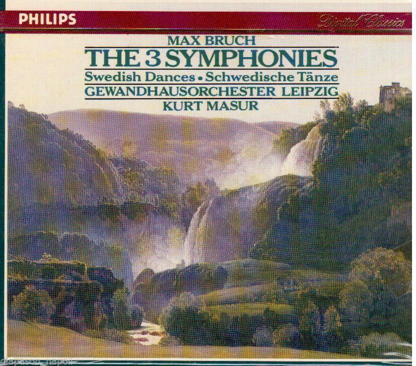 Bruch: Sinfonie-Symphonies & Swedish Dances / Masur, Gewandhaus orchestra- CD