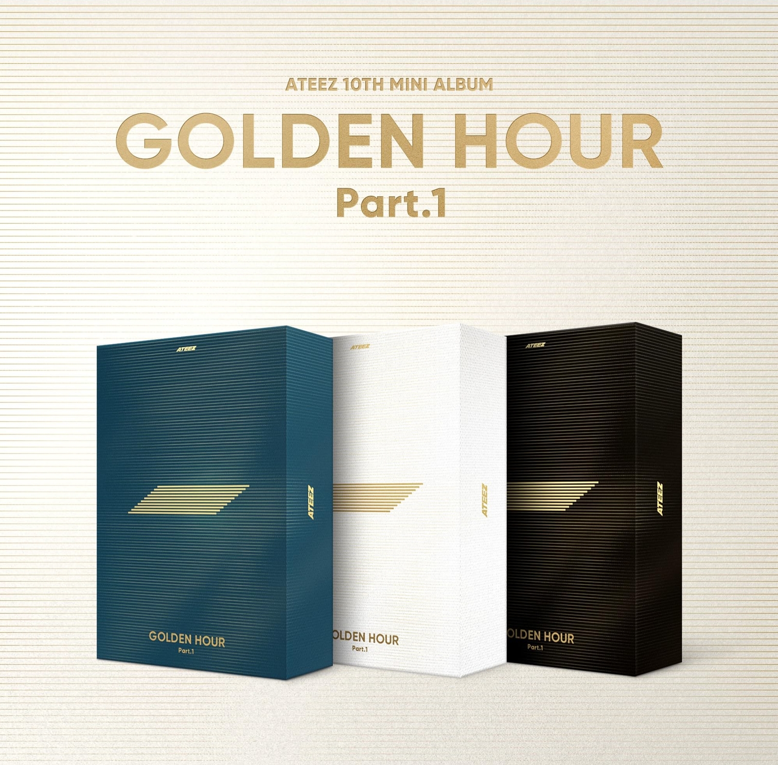 7058258 Audio Cd Ateez - 10Th Mini Album [Golden Hour : Part.1] (Blue Hour, Diar