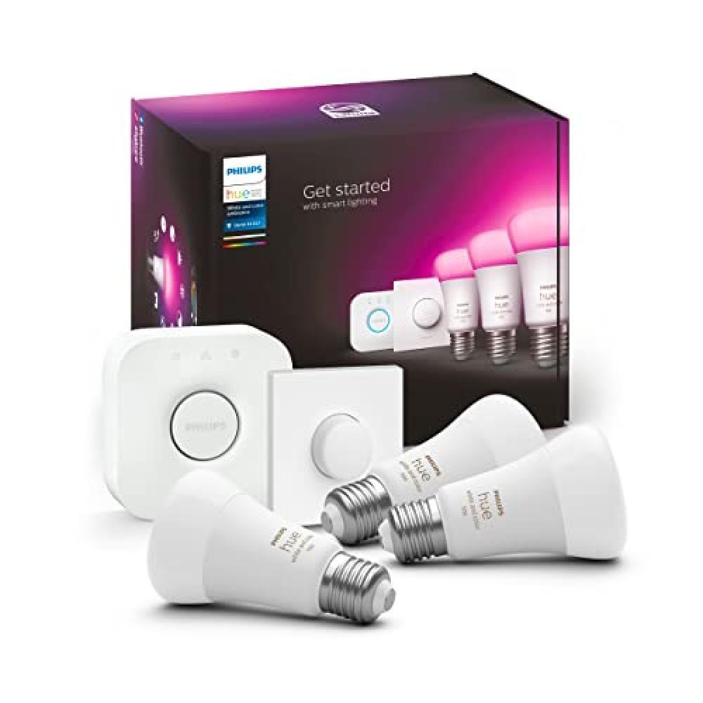 (TG. Set da 5 pezzi) Philips Hue White and Color Ambiance, Starter Kit con 3 Lam