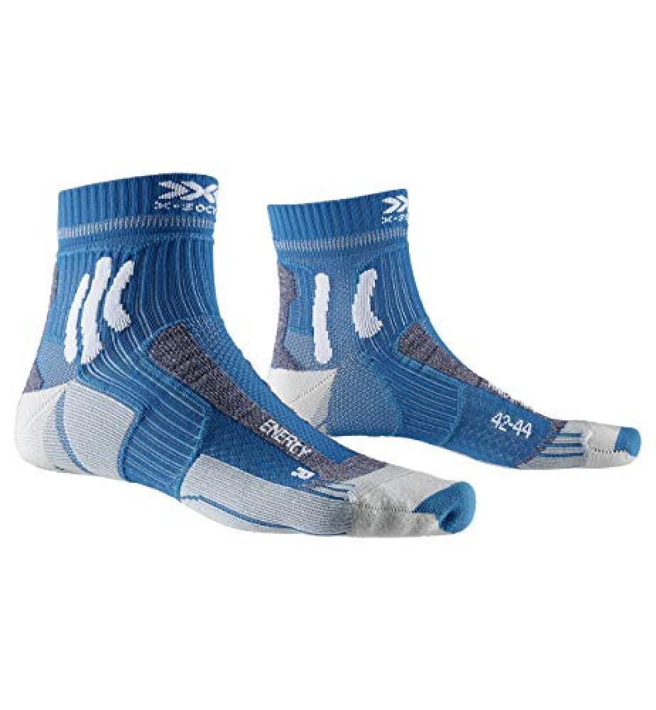 (TG. 45-47) X-Socks Marathon Energy Socks, Unisex – Adulto, Teal Blue/Arctic W