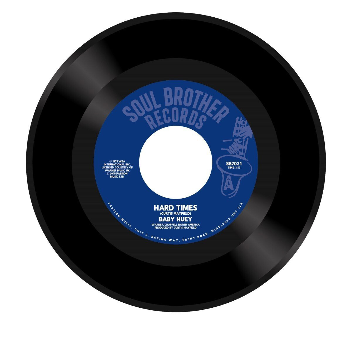 Baby Huey Hard Times/Listen to Me (Vinyl LP) 7" Single