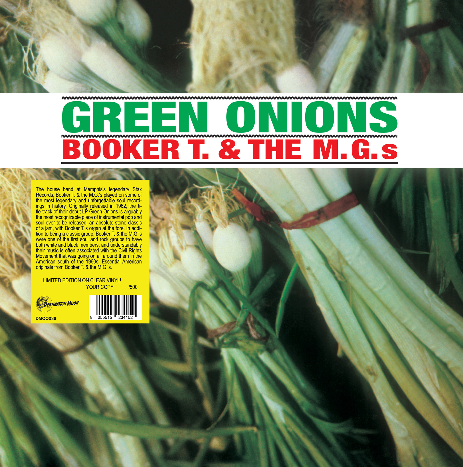 Booker T. and The M.G.'s Green Onions (Vinyl LP) 12" Album (Clear vinyl)