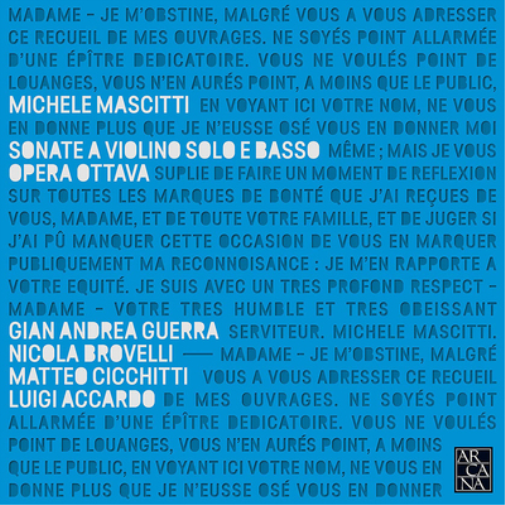 Michele Mascitt Michele Mascitti: Sonate a Violino Solo E Basso Opera Ottav (CD)