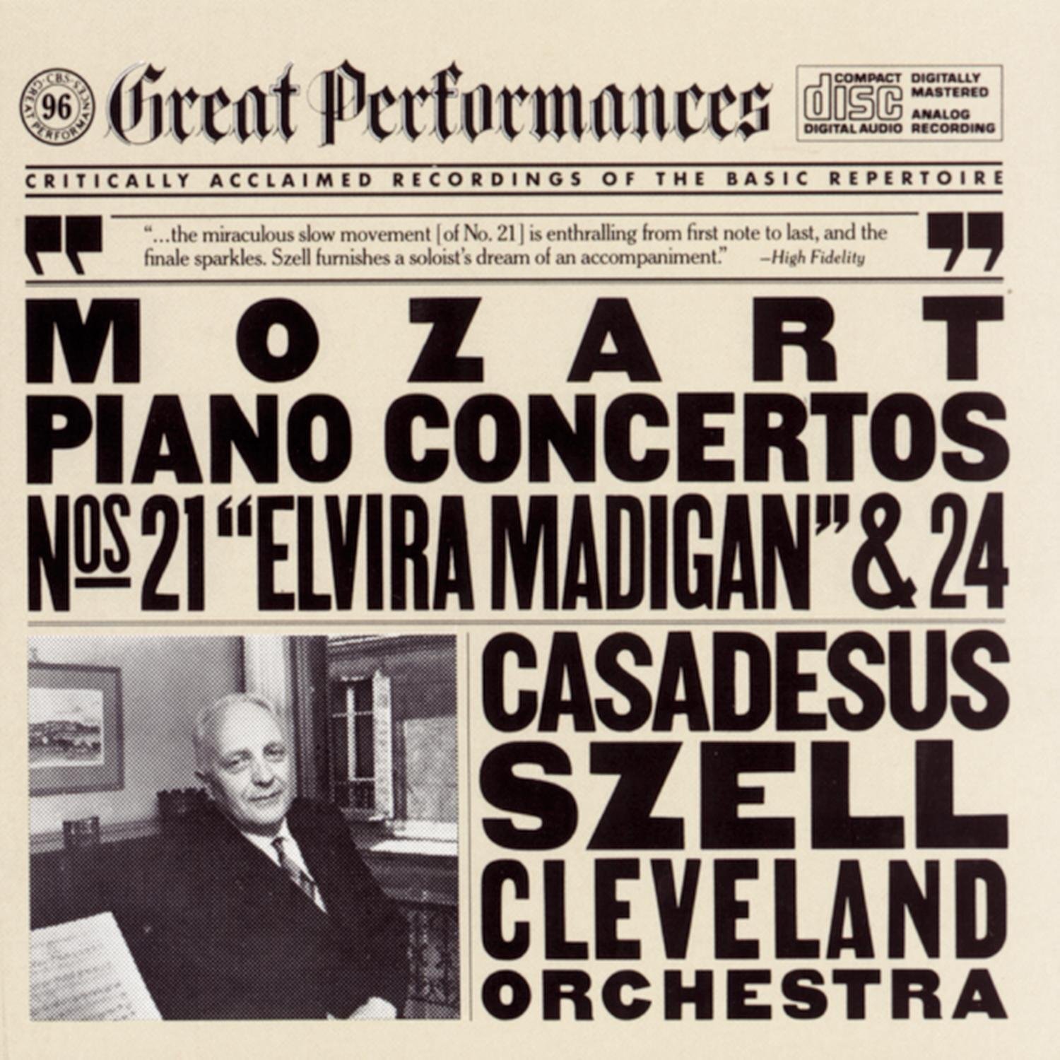 Robert Casadesus Mozart: Piano Concerto No. 21 in C Major, K. 467 "Elvira M (CD)