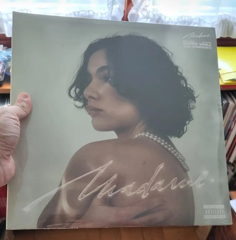 Madame DOPPIO VINILE 2 LP NUMERATO AUTOGRAFATO CRYSTAL CLEAR Fabri Fibra Ernia