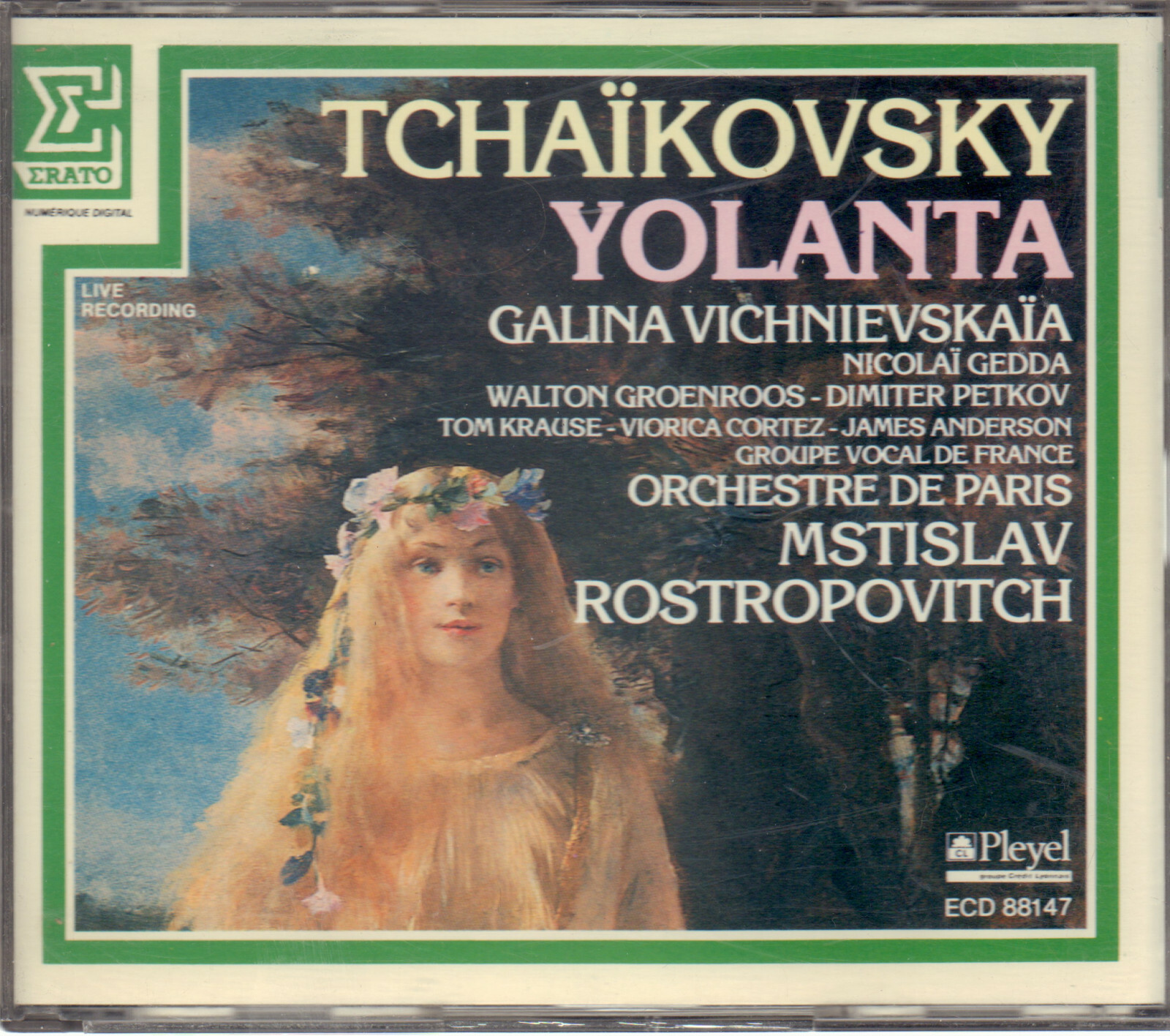 TCHAIKOVSKY - GALINA VICHNIEVSKAIA - GEDDA " YOLANTA"  " BOX 2 CD NUOVO ERATO