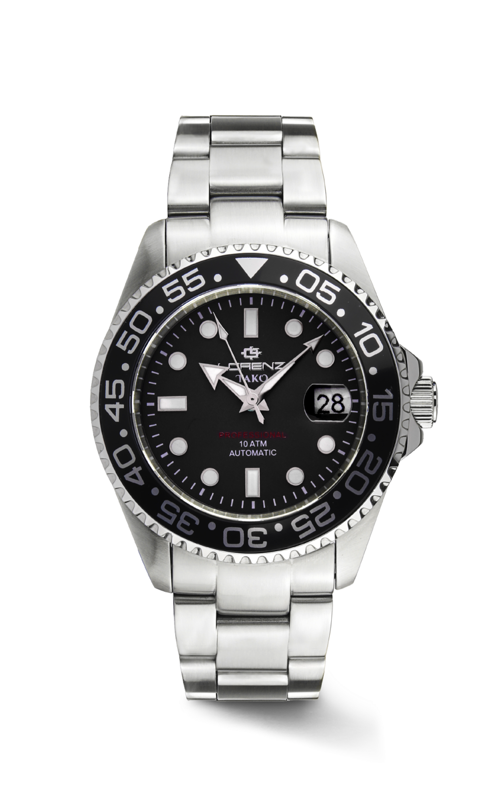 Orologio Lorenz Tako Nero Grigio 030254AA Watch Automatico Acciaio Uomo 43m
