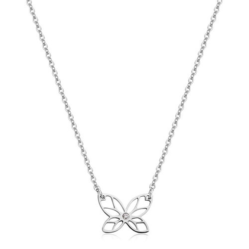 SAGAPO COLLANA Click ACCIAIO FARFALLA SCK270