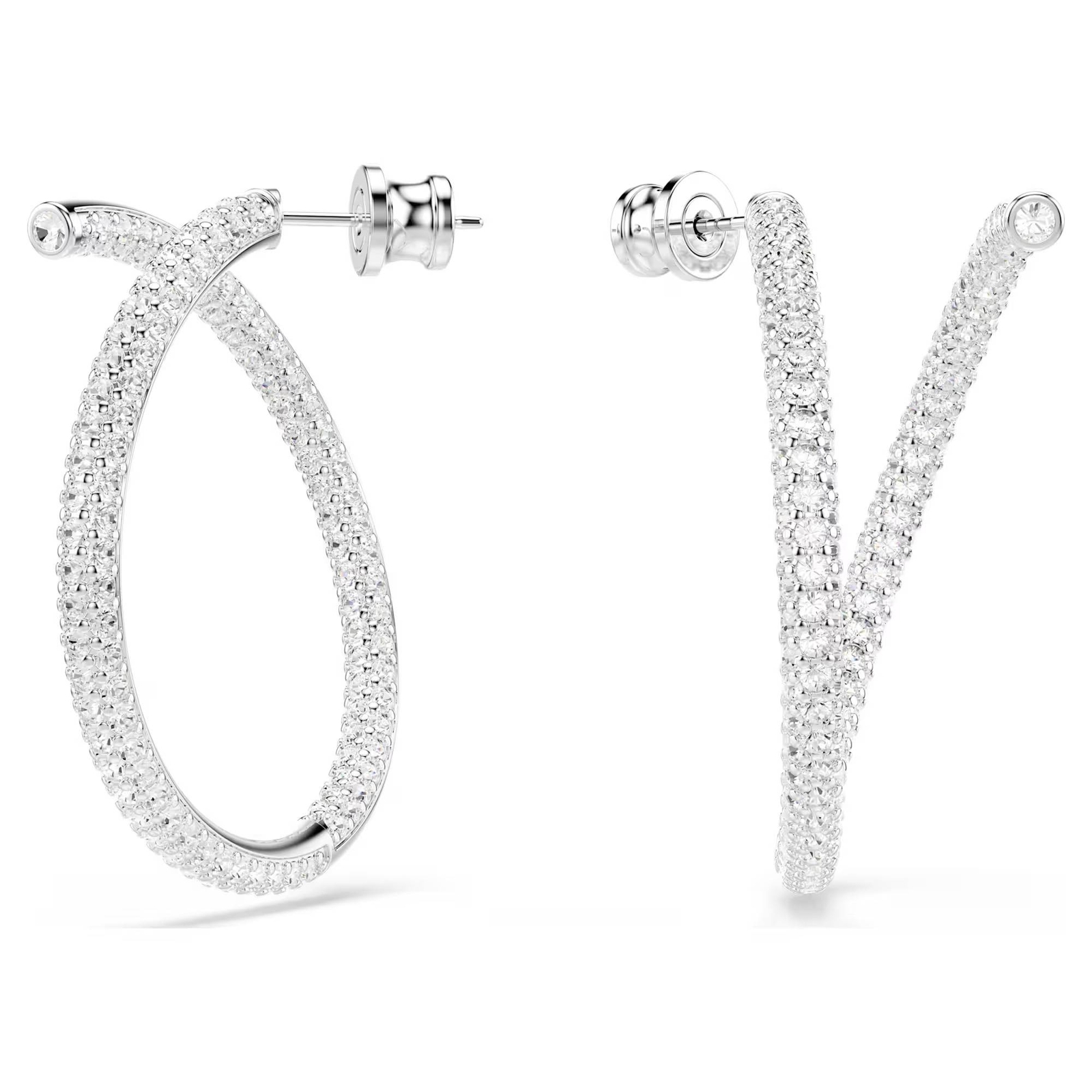 Orecchini Swarovski a Cerchio Dextera 5695939 Earrings Boccole Cristalli Rodio
