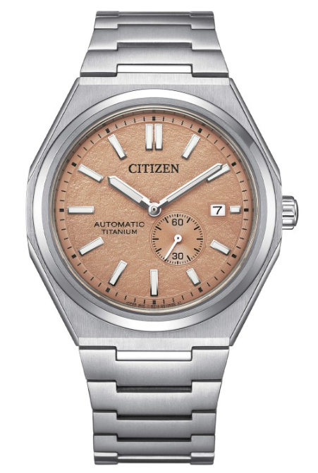 Orologio Citizen Acciaio Argento Salmone Eco Drive Titanium NJ0180-80Z