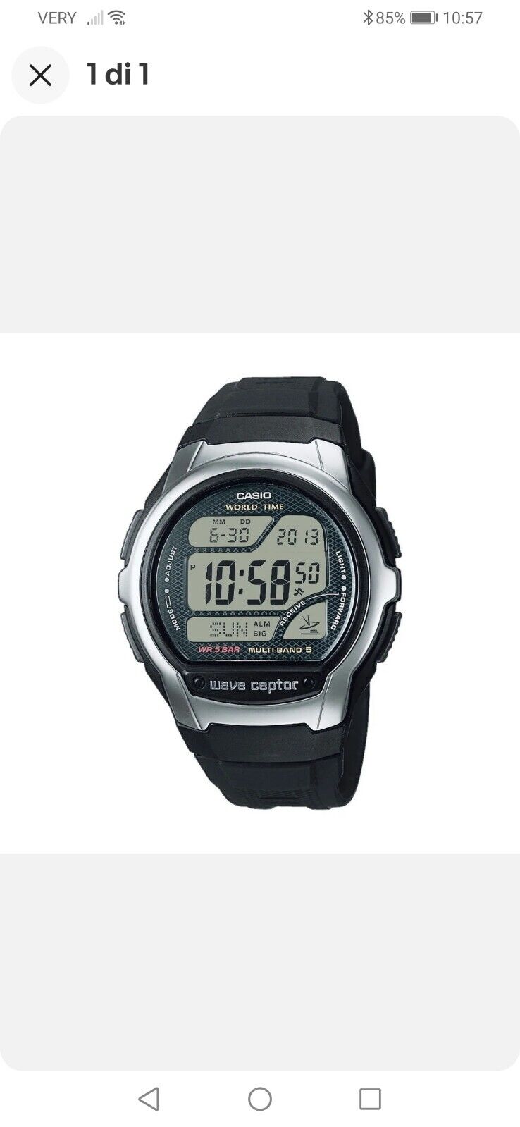 2186255 CASIO WAVE CEPTOR - WORLD TIME, RADIO CONTROLLED, Radio signal receiver