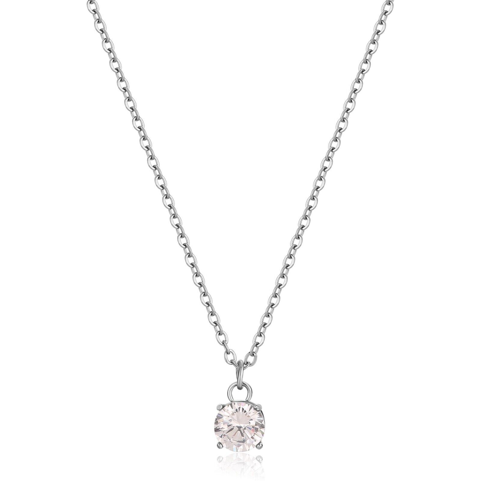 S'AGAPO DAZZLY COLLANA DA DONNA IN ACCIAIO PUNTO LUCE CON ZIRCONE SDZ03 (2938)