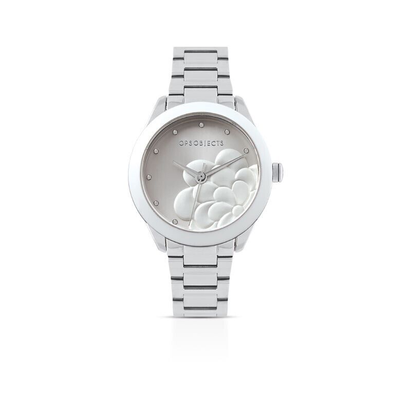 OPS OROLOGIO DONNA BLOOMING LOVE  WHITE BEZEL SILVER DIAL OPSPW-825