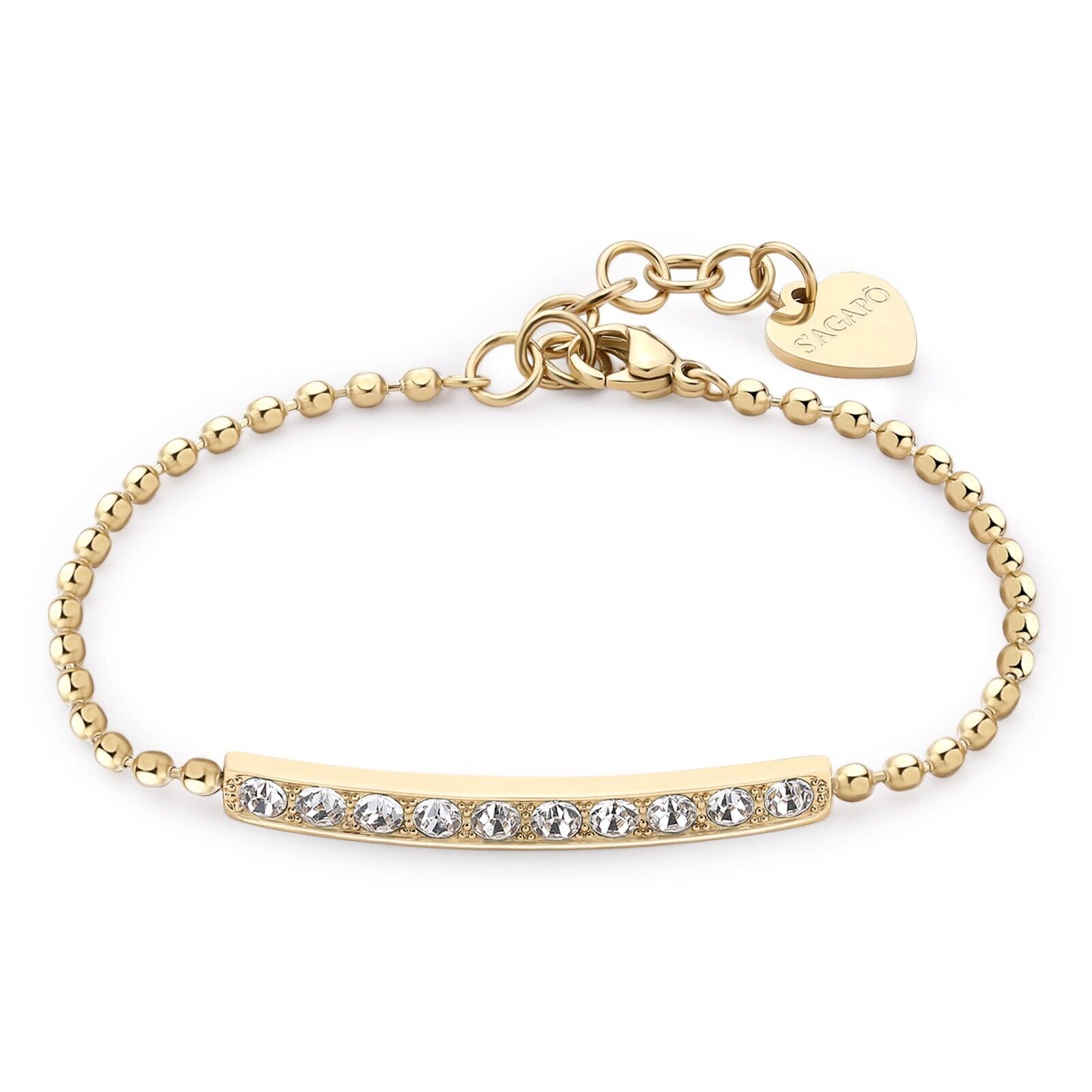 S'AGAPO DAZZLY BRACCIALE DA DONNA IN ACCIAIO A SFERE CON CRISTALLI SDZ17 (2670)