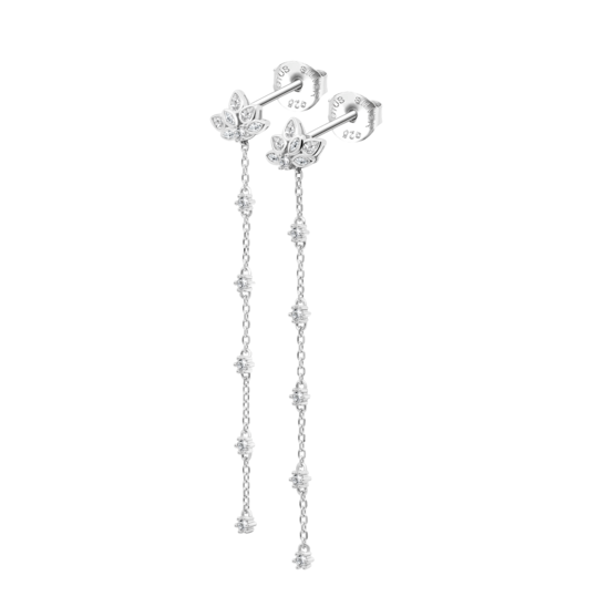 Orecchini Lunghi Donna Lotus Silver LP3666-4/1 In Argento Con Zirconi