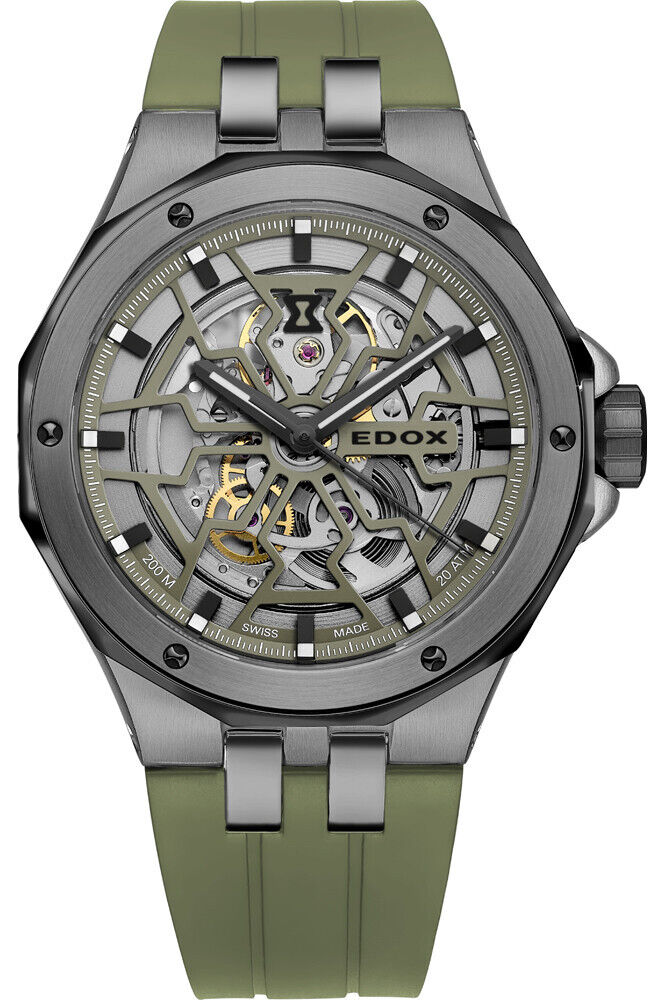 EDOX Delfin Mecano Skeleton 85303-357GNCAV-VONB Orologio Uomo Meccanico