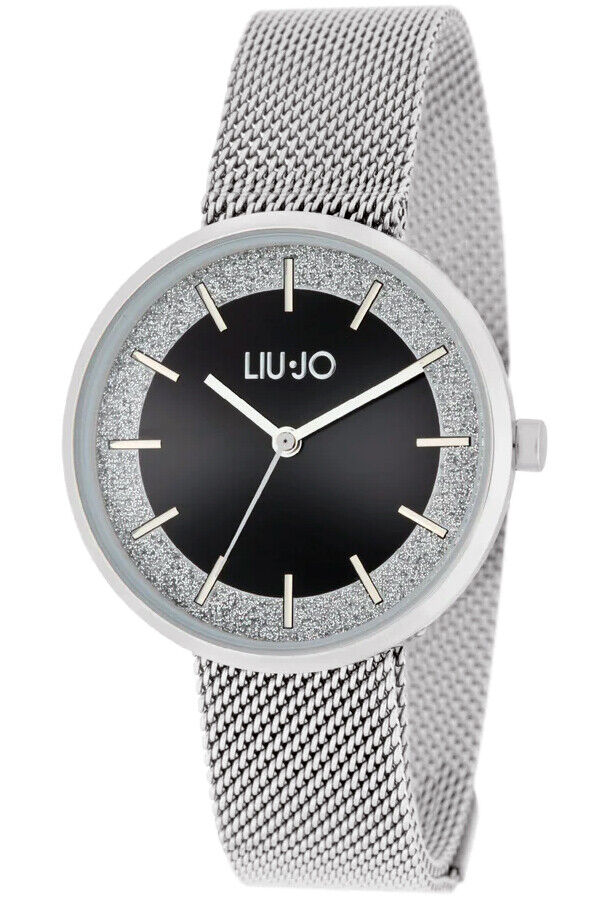 Orologio Donna Liu Jo In Acciaio Quadrante Glitter Nero Maglia Milano TLJ2160