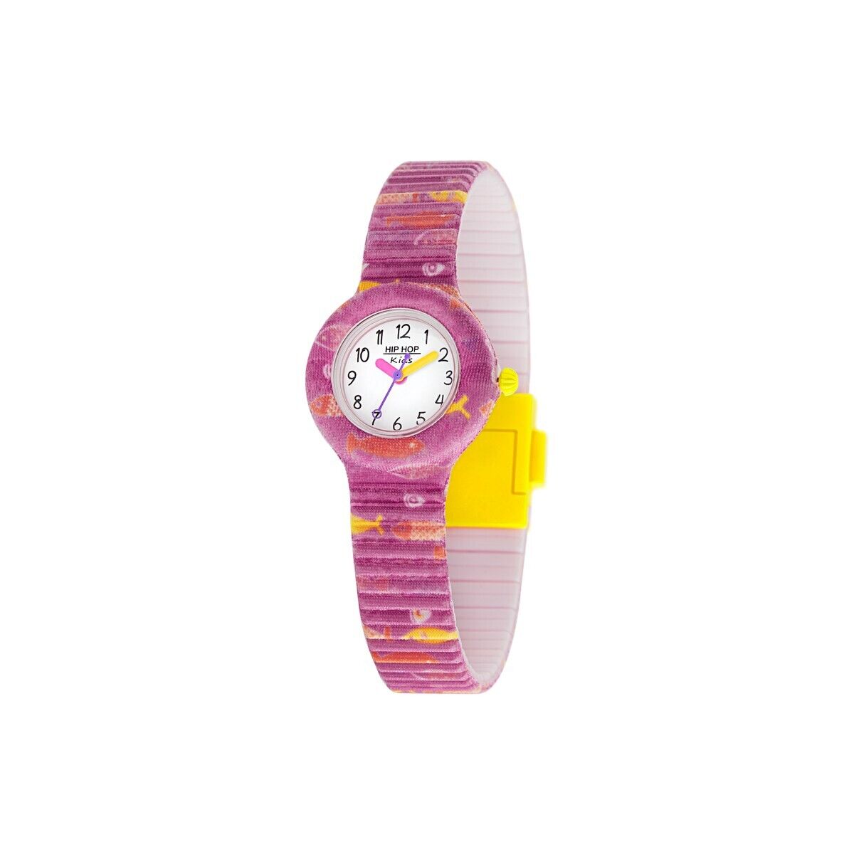 Orologio bambina Hip Hop Kids Fun pesci viola solo tempo silicone HWU1158