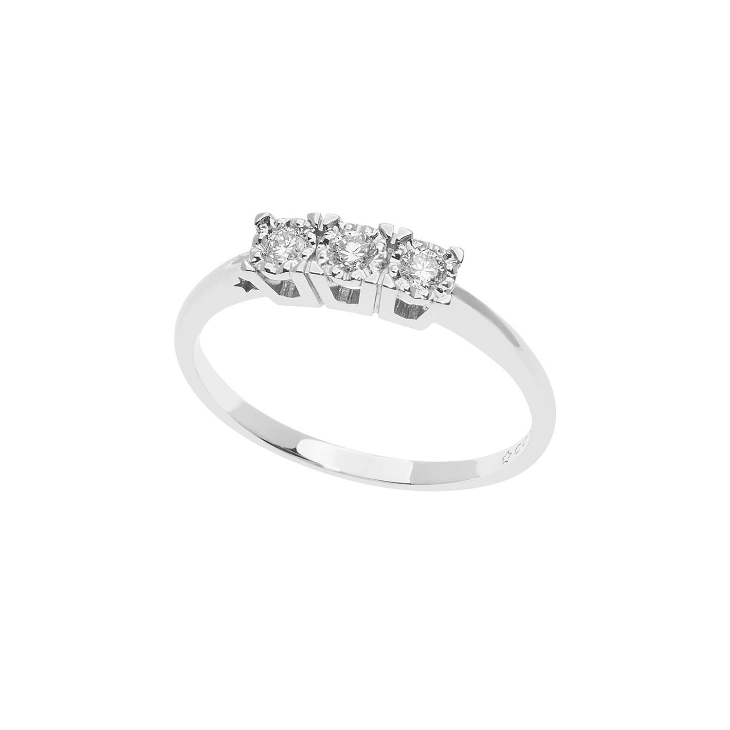 Anello in oro bianco 18 kt Trilogy Diamanti