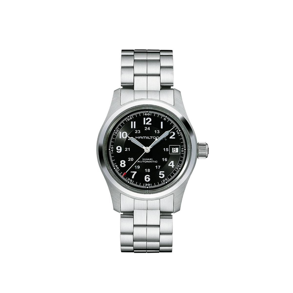 Orologio Hamilton Khaki Field Auto H70455133 Acciaio Uomo 38 mm Nero Numeri