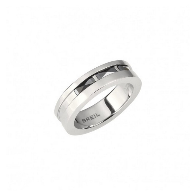 Anello uomo Breil Ceramic Brick TJ3275 acciaio con ceramica mis. 23